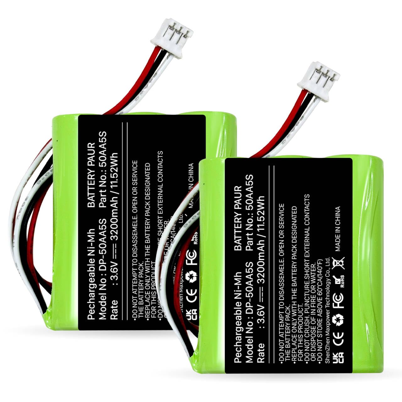 Battery for TonieBox, 2 Pcs 3200mAh NiMH 50AA5S replacement battery spare part, Tonie Box battery replacement, capacity for TonieBox, Musicbox, Soundbox, replacement batteries speaker boxes