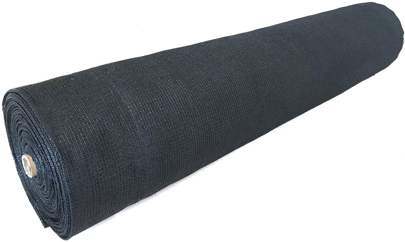 Ecover 30% Shade Cloth Sunblock Fabric Cut Edge with Free Cilps Resistant for Garden Plants Cover, Black, 6 x 50ft