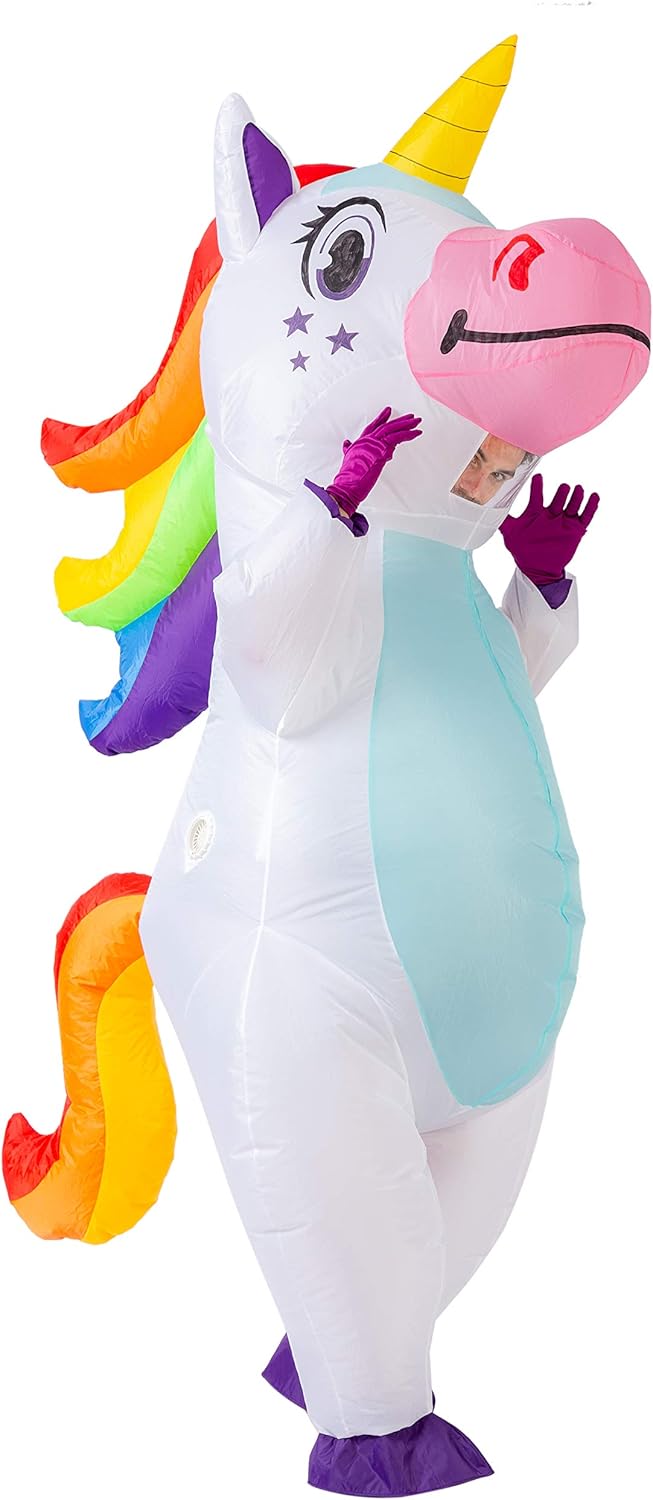 Spooktacular Creations Full Body Unicorn Inflatable Costume Adult (White): Clothing