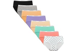 Nalwort Girls Panties Big Kids Cotton Underwear for Teens Briefs Pack of 8