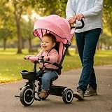 For Your Little One Trike V3 Pink Tricycle with Parent Handle 9m-5y view 2