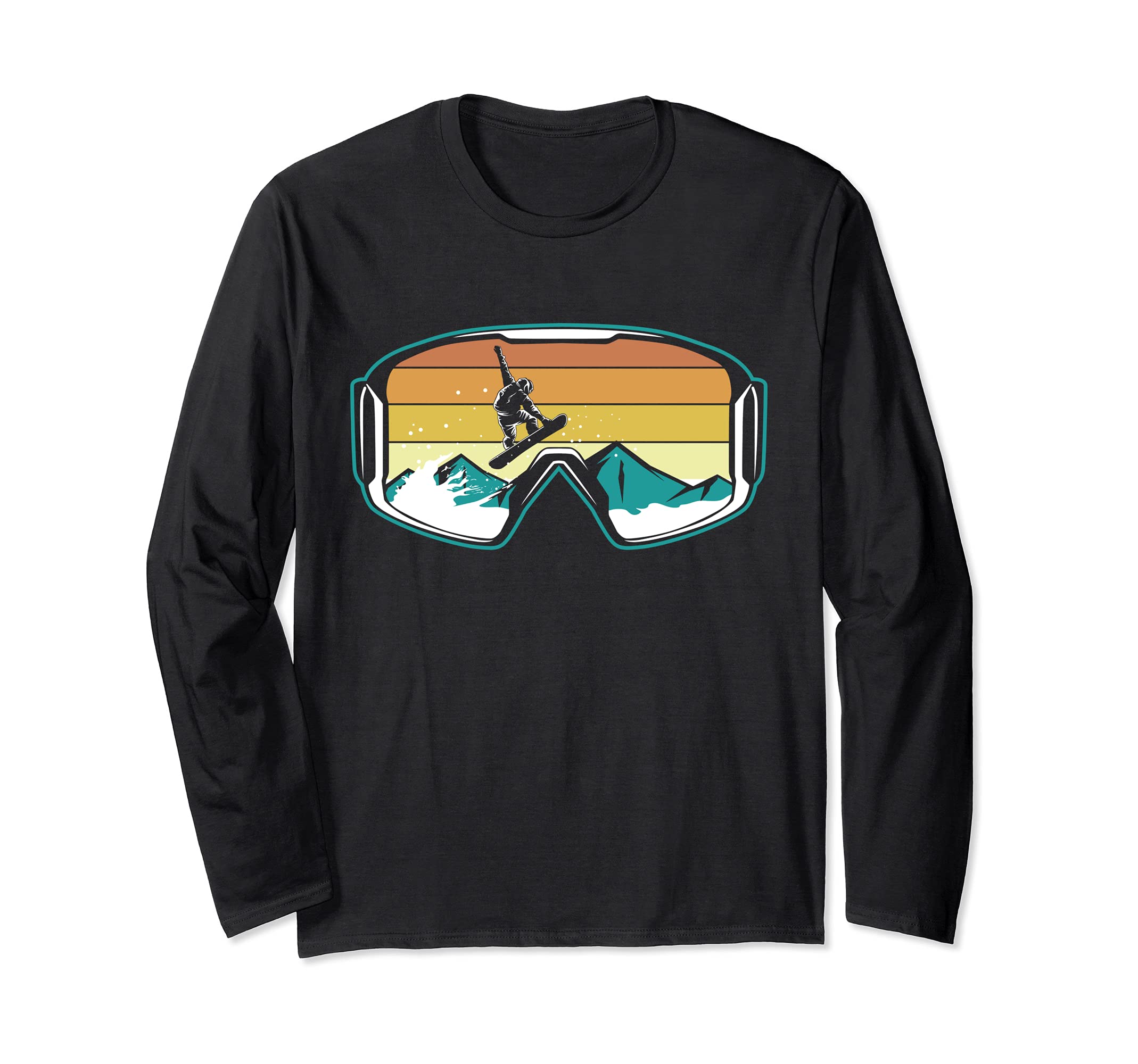 Retro Snowboarding Freestyle Jump Snow Mountain Long Sleeve T-Shirt