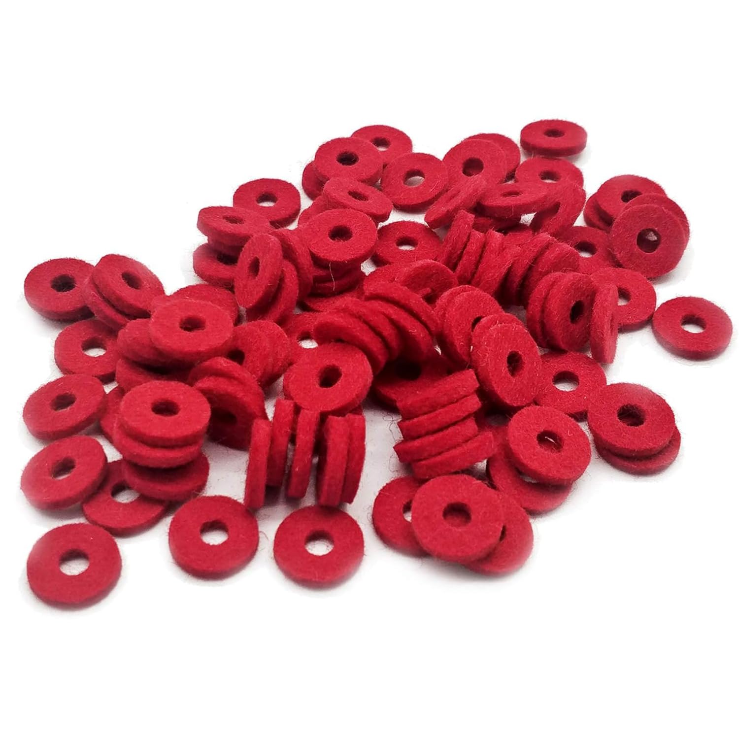 100pcs Piano Felt Pads12.5MM Piano Keyboard Felt Pad, Thicken 2.5mm Pure Wool Piano Keyboard Felt Pad Red Piano Instrument Accessory Repair Parts