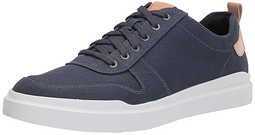 Cole Haan mens Grandpro Rally Canvas Court Sneaker, Vintage Indigo Canvas/Natural, 10 Wide US