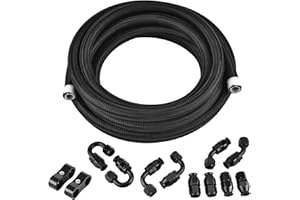 EVIL ENERGY 8AN PTFE Fuel Line Kit, AN8 E85 Nylon Braided Fuel Hose 16FT(0.39Inch ID)