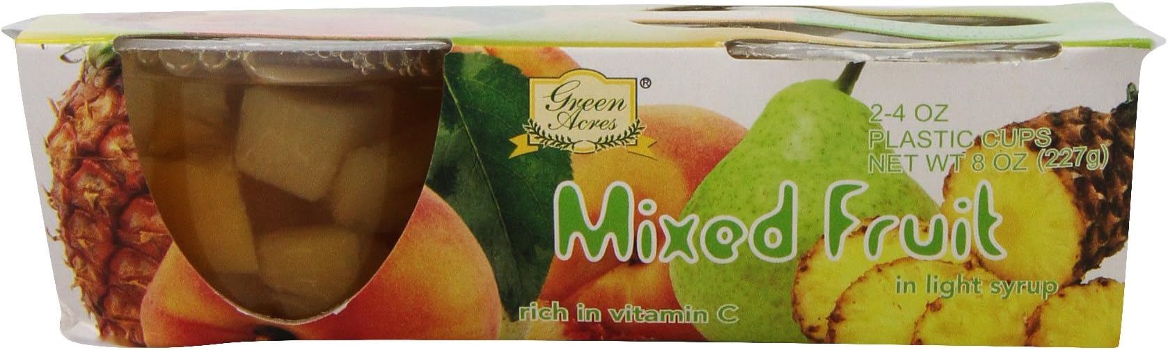 Green Acres Light Syrup, Mixed Fruit, 4 Ounce (Pack of 12)