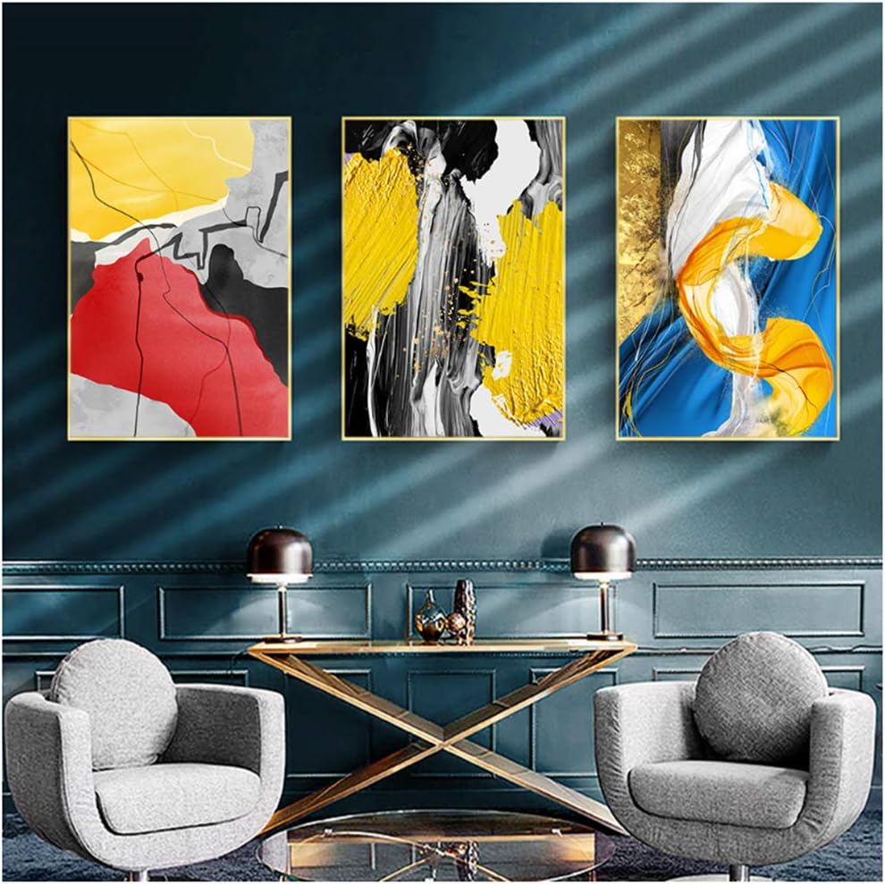 Lipengyu Druck Auf Leinwand Einfache Nordische Abstrakte Kunst Malerei Wandkunst Bild Home Decor Leinwand Malerei 23 6 X 35 4 60x90cm X3 No Frame Amazon De Kuche Haushalt