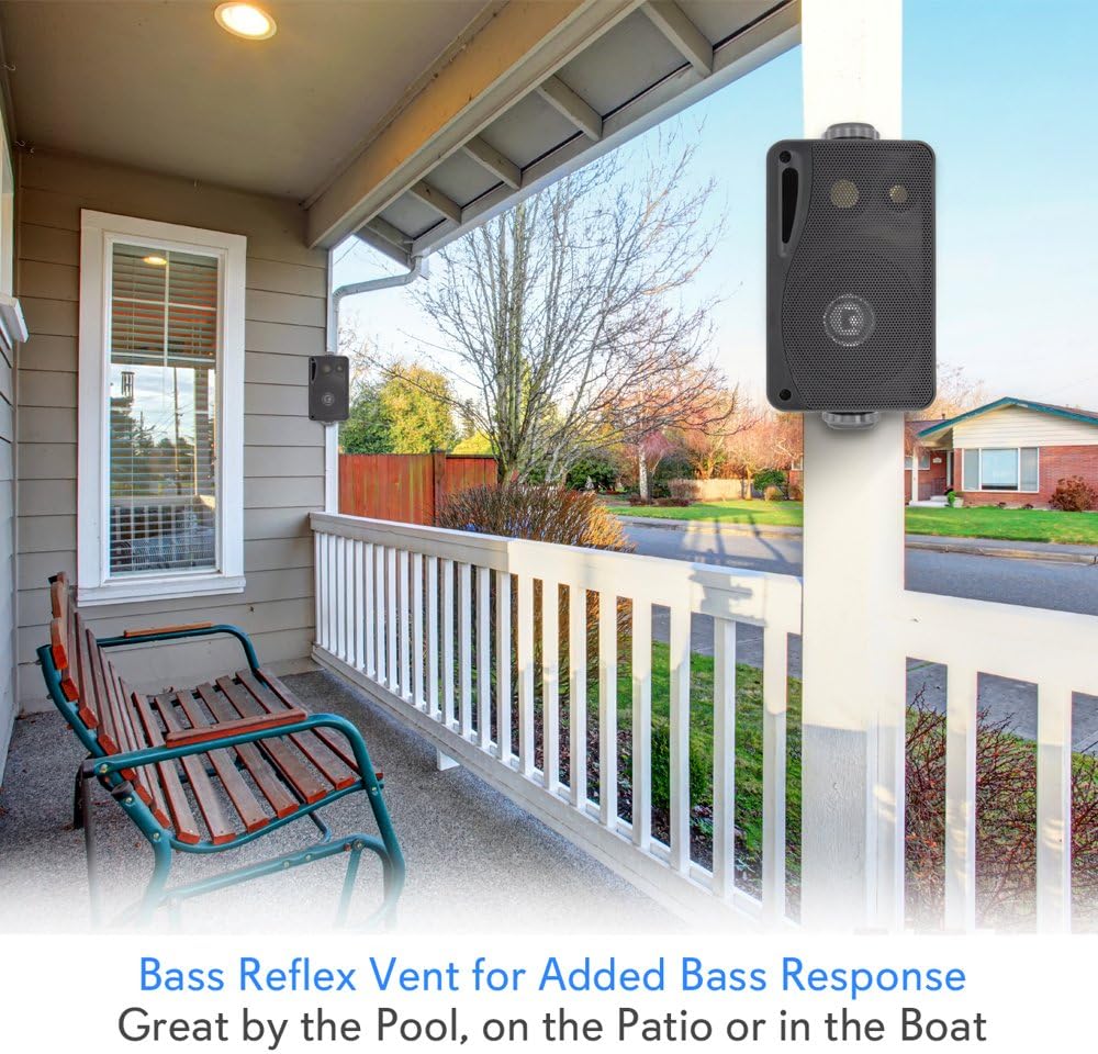3-way Mini Box Speaker System - 3.5 Inch 200 Watt Weatherproof Marine Grade Mount Speakers - in a Heavy Duty ABS Enclosure Grill - Home, Boat, Poolside, Patio Indoor Outdoor Use - Pyle PLMR24B (Black): Home Audio & Theater