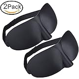 CoolingTech 2 Pack Comfortable 3D Sleep Mask Eye Mask Sleeping Mask Lightweight Eyeshade Mask for Sleeping Travel, Shift Work, Meditation