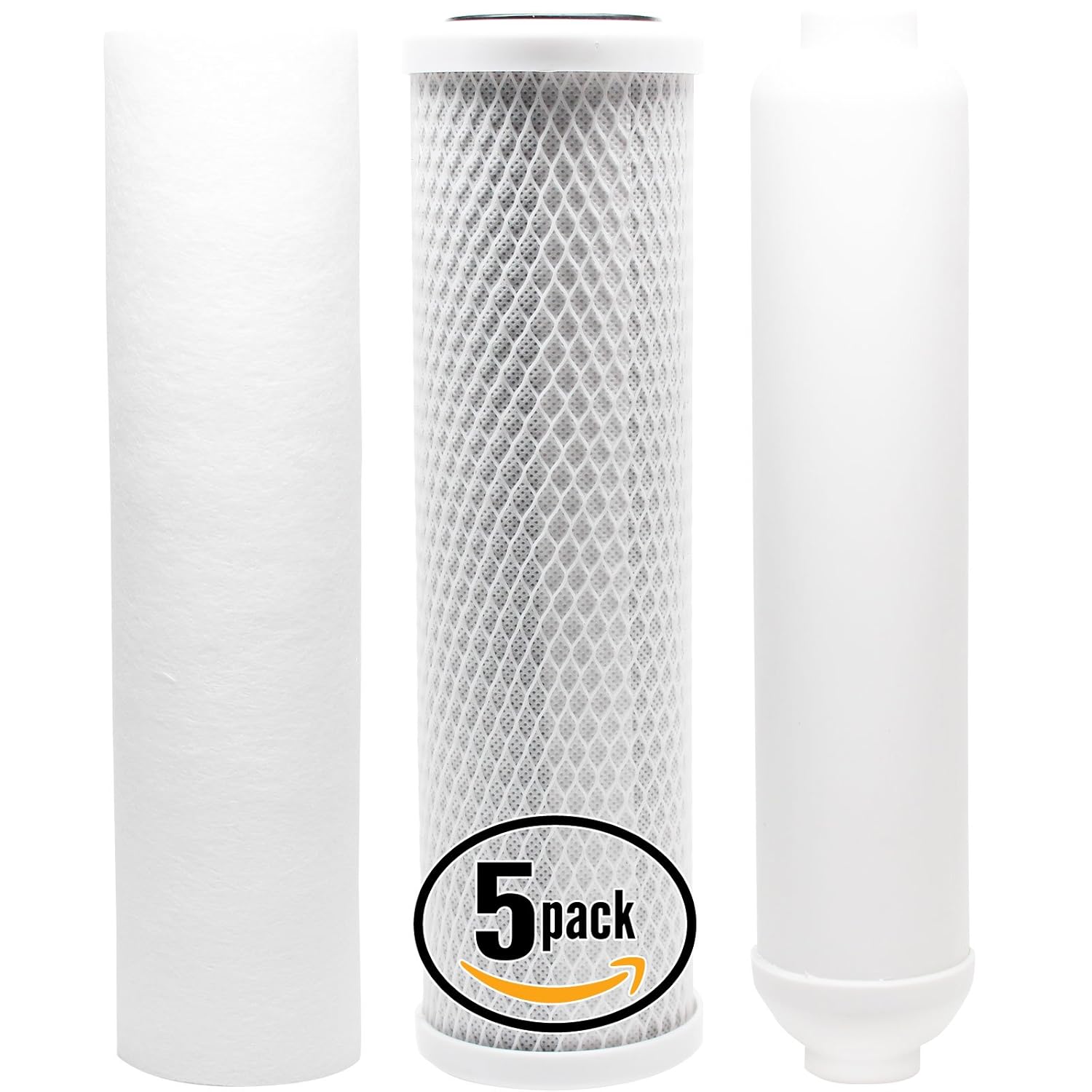 5-Pack Replacement Filter Kit Compatible with Rainfresh RO450/RO450M RO System - Includes Carbon Block Filter, PP Sediment Filter & Inline Filter Cartridge - Denali Pure Brand