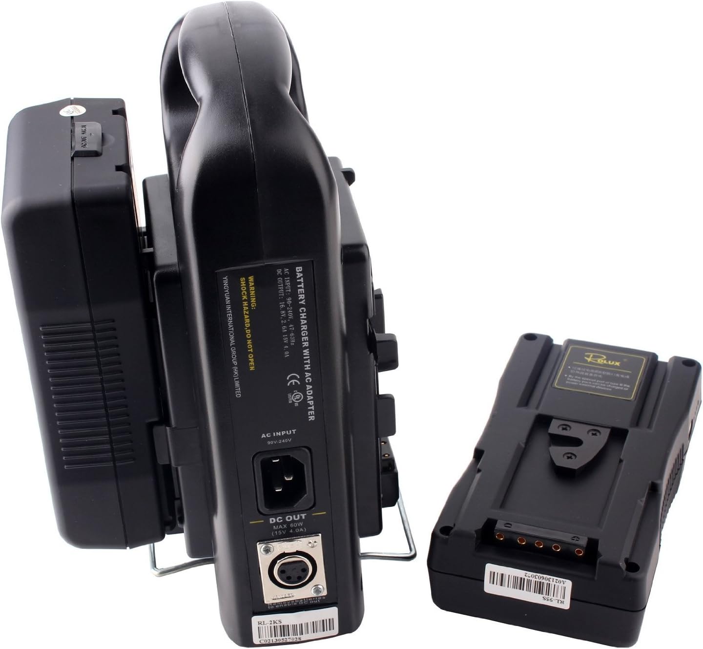 Rolux 2pcs 95Wh Camera Li-ion Lithium Battery Sony V-Mount/Anton and Power Supply Charger