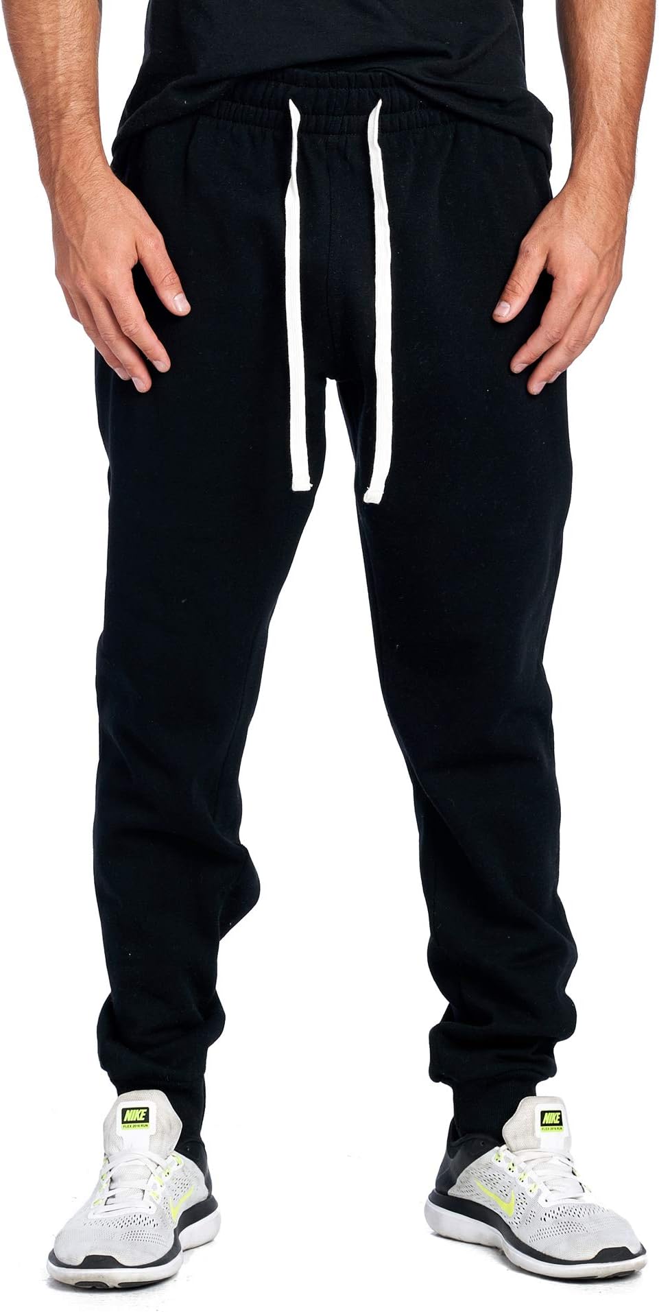 PROGO USAMen's Joggers Sweatpants Basic Fleece Marled Jogger Pant Elastic Waist