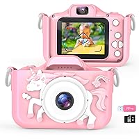 Waayu Upgrade Selfie Kids Camera for Girls, 1080P HD Digital Dual Camera, Christmas Birthday Gifts for Age 3-8 3 4 5 6 7…