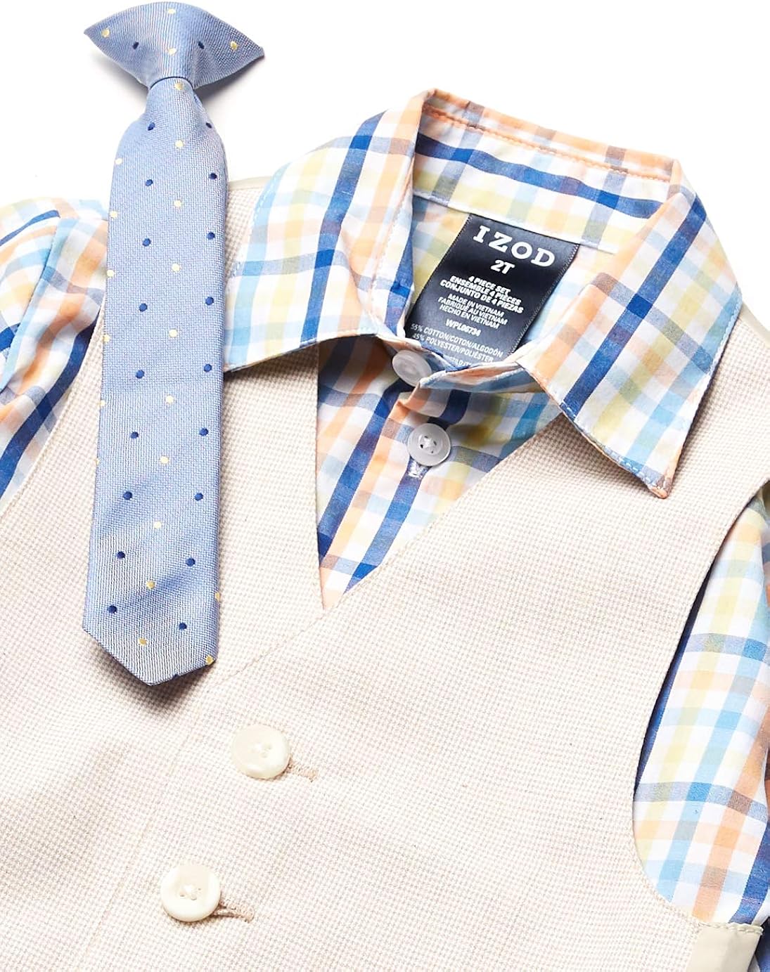 IZOD Boys' 4-Piece Formal Suit Vest Set: Clothing