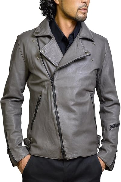 Amazon ライダースジャケット メンズ 本革 ダブルライダース レザージャケット ライダース ダブル メンズアウター 日本製 ブラック ブラウン グレー ネイビー ワイン M L ハルフレザー Haruf Leather Ar3 コート ジャケット 通販