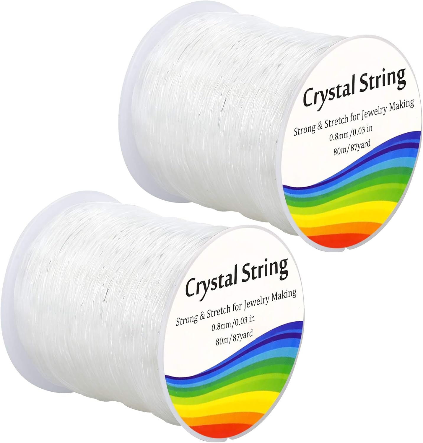 Amazon.com: 0.8mm Crystal Elastic String for Bracelets, Stretchy ...