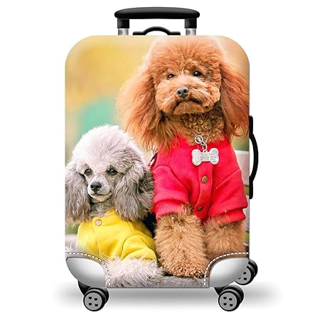 Dwayne C Covered Fabric Printed Luggage Protective Cover Travel Accessories Waterproof Suitcases Protector (Medium)
