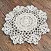 gracebuy Pack of 4PCS Beige 7 Inch Round HANDMADE Crochet Lace Placemats Coasters