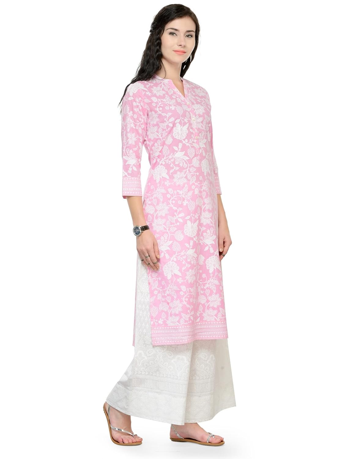 varanga pink cotton printed kurta kff-varss17143