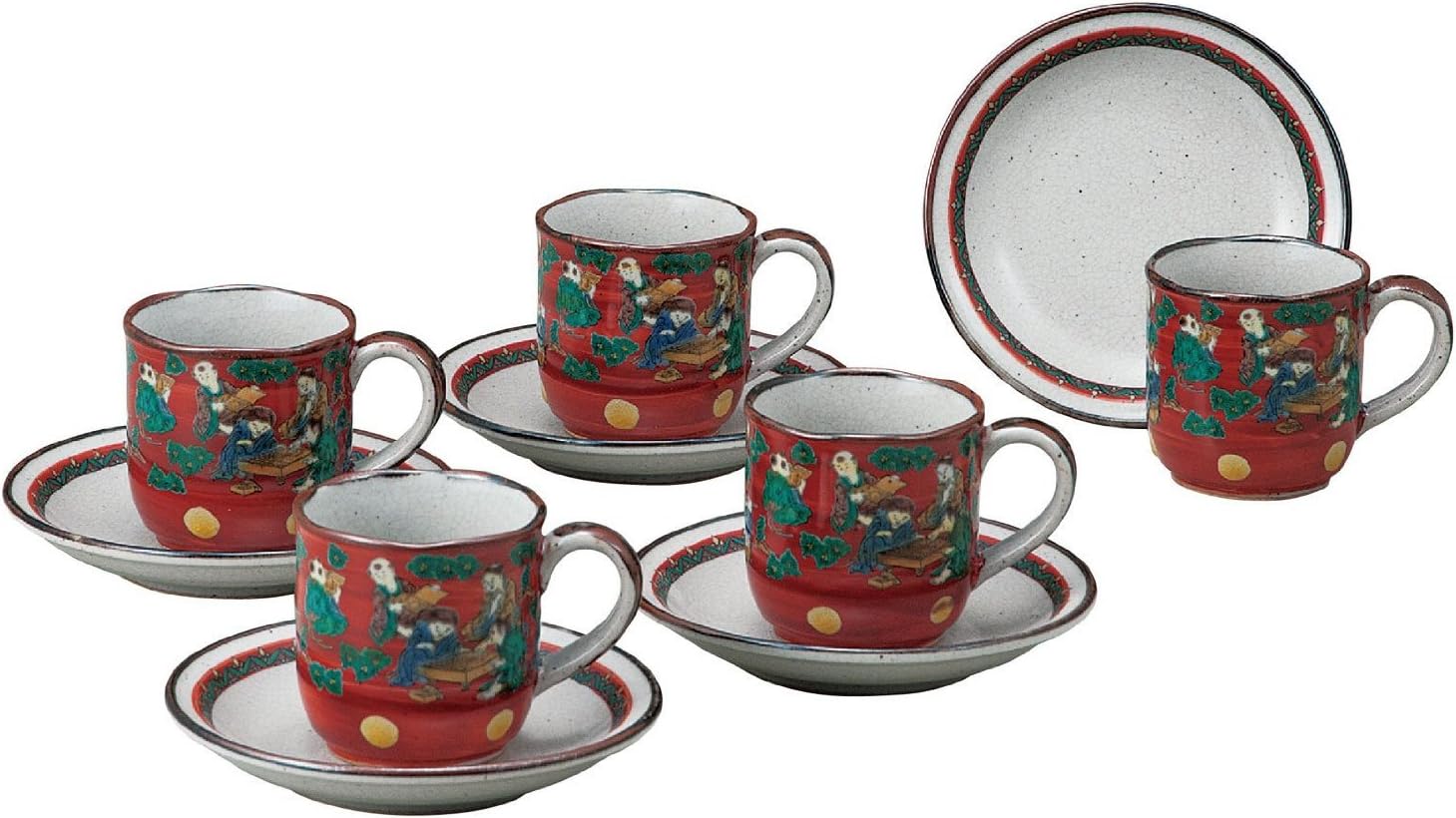 Kutani Japanese Pottery Kimai Coffee Set K4-1052 Made in Japan ...
