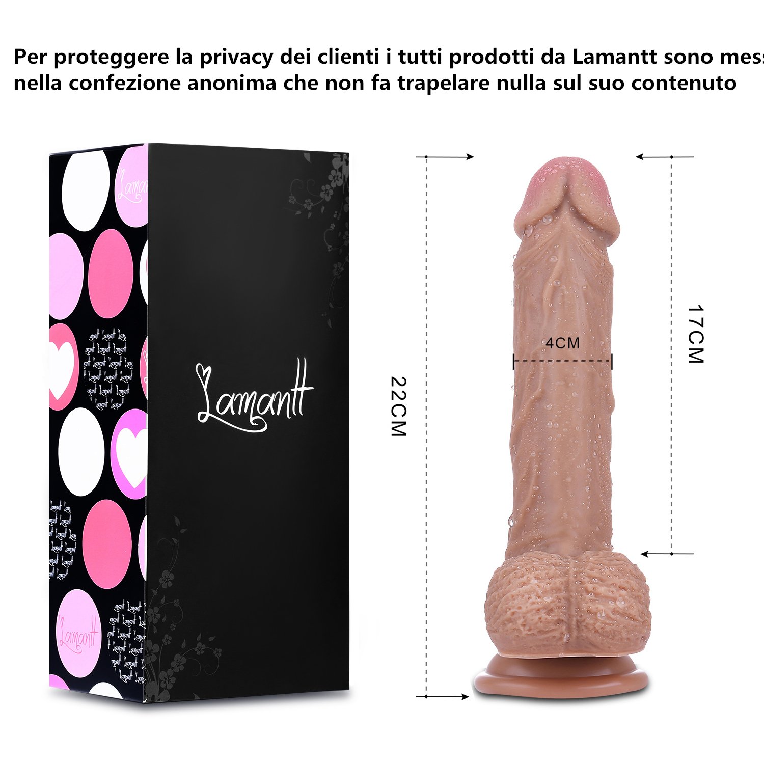 Lamantt 8.7 Zoll Zwei Layer Flüssigsilikon Dildo mit starkem Saugnapf,Penis Nachbildung Super Sex Toys Absolut Realistisch, FDA Genehmigt Material