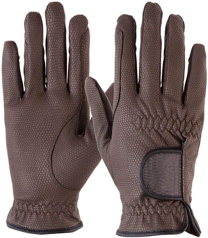 Equestrian Brown Leather Horse Riding Gloves Equine for