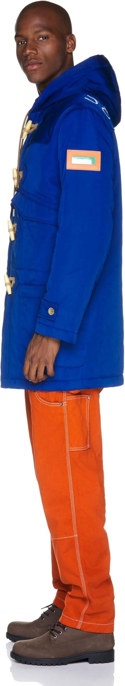 Amazon ユナイテッドカラーズオブ ベネトン アウター バックロゴダッフルコートjcc メンズ ブルー S 国内m コート ジャケット 通販