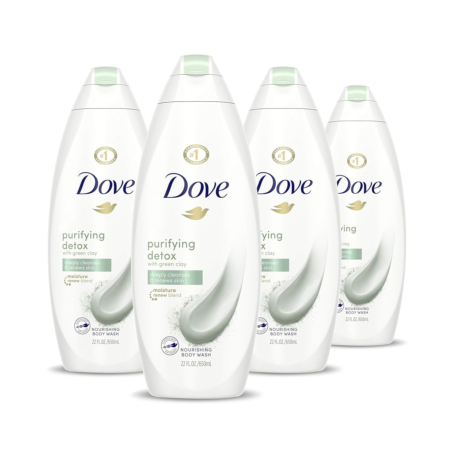 Dove Body Wash For Soft Skin Purifying Detox Cleanser That Effectively Washes Away Bacteria While Nourishing Your Skin 22 oz 4 count : Beauty