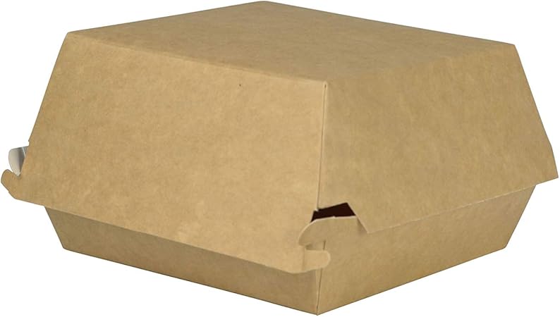 BIOZOYG Take Away Burger Box I 75 Cajas de Hamburguesas con Tapa abatible de cartón de