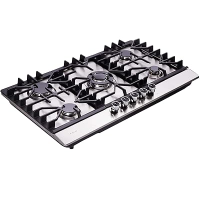 Buy Hotfield 34 Inch Gas Cooktop Stainless Steel 5 Burners Stove Top Dual Fuel Gas Hob Ng Lpg Convertible Gas Cooktop Hf52 09 Stainless Steel Online In Hong Kong B08tqkhgzg