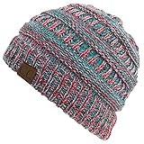 H-6800-816.4246 4 Tone Beanie - Red/Teal #19