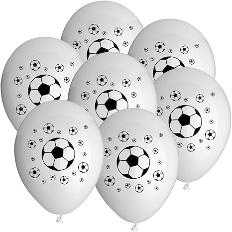 50x Rundballons 'Fussball' weiß Ø25cm + PORTOFREI mgl + Glückwunschkarte + Helium & Ballongas geeignet. High Quality Premium 