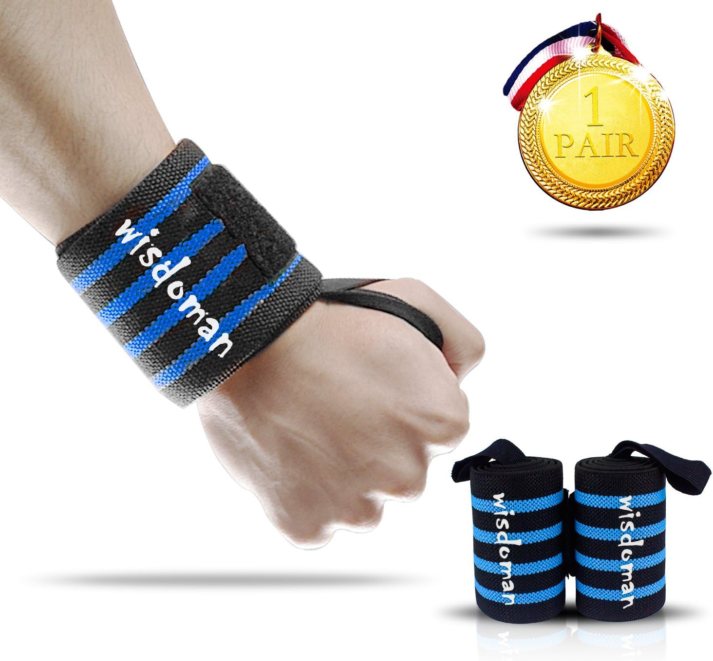 Wrist Wraps for Weightlifting with Thumb Loop, Wisdoman Crossfit and