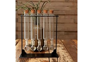 Cigar Flavor Injector Humidifier, Cigar Infuser Glass Tube Kit with Handmade Wooden Base, Airtight Cap for DIY Flavor Infusio