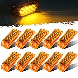 Partsam 10Pcs 2" x 6" Rectangular Amber 13LED