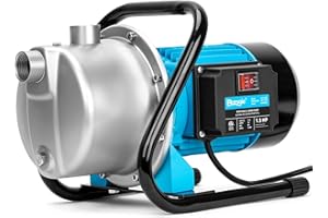 BOMGIE 1.5HP Shallow Jet Well Pump,Portable Water Transfer Garden Pump1200GPH Draining Irrigation Lawn Fountain Booster Pump for Water Removal