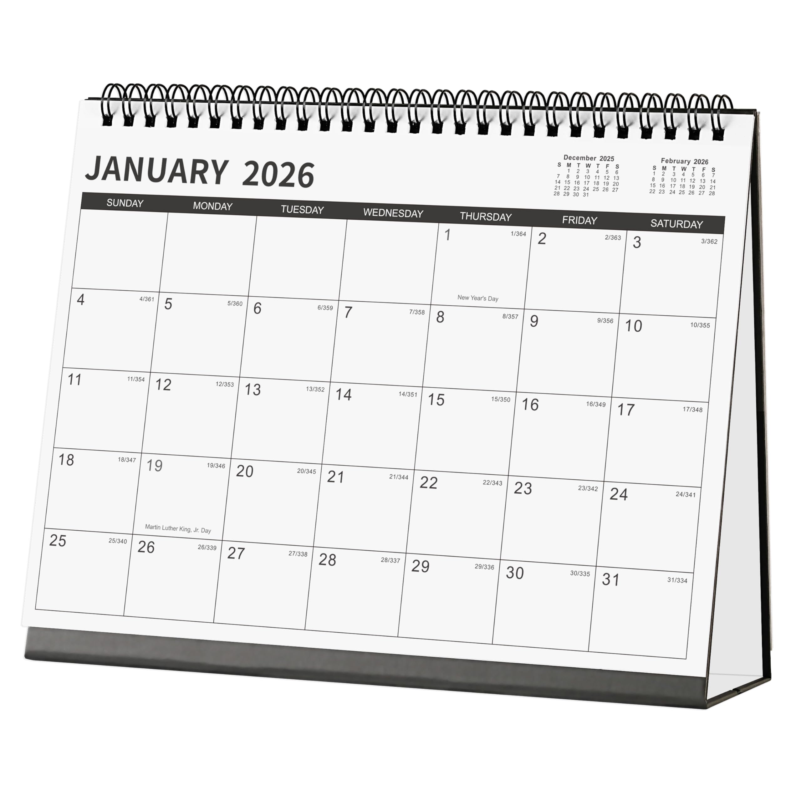 Photo 1 of 2026 Desk Calendar - 18 Months Desktop Calendar 2026, July 2025 - December 2026, 10'' x 8.3'', Standing Flip 2026 Desktop Calendar for Office, Home, School