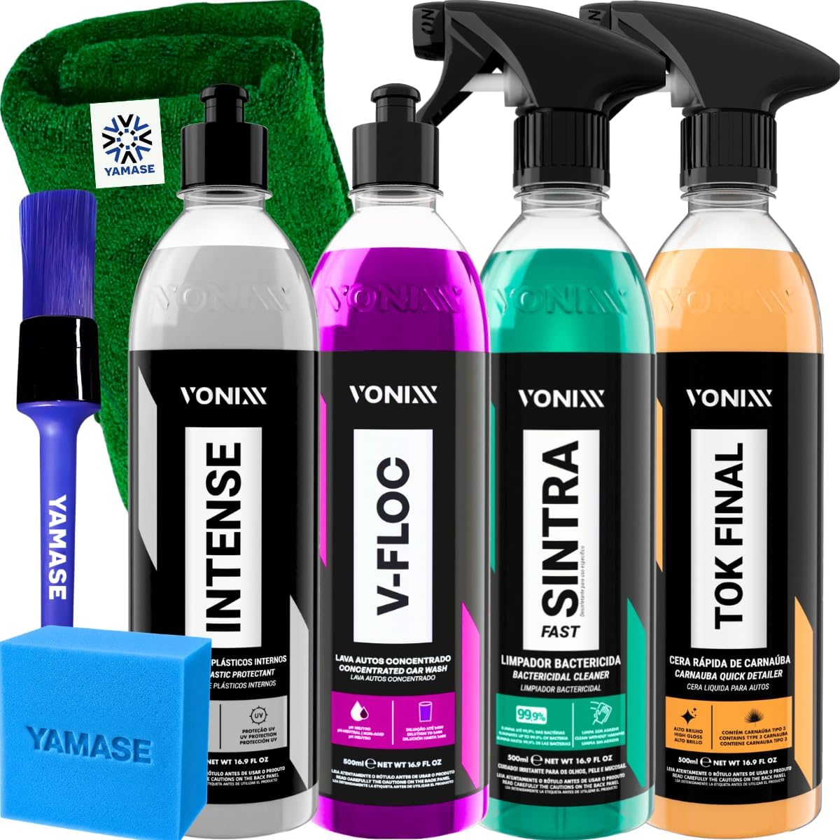 Limpeza Automotiva Completa Shampoo V-floc Revitalizador Intense Cera Tok Final Limpador Sintra Fast Pano Vonixx | Shampoo V-floc, Revitalizador Intense, Cera Tok Final, Limpador Sintra Fast, Pano inc