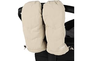Voksi Stroller Hand Muffs, Premium Down & Feather Insulation, Windproof + 8000mm Water Column Protection, Stay-On Strap Desig