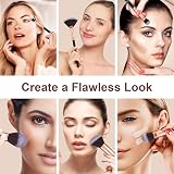 Glamour Gaze Marble Makeup Brush Set 10Pcs Synthetic Foundation Blush Eyeshadow view 7