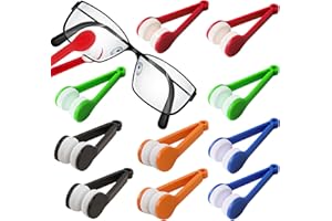 Zlongron Mini Eye Glasses Lens Cleaner Soft Brush Cleaning Tool, Microfiber, with Eye Glasses Cleaner Wipes Together 360 Degrees on The Lens Cleaning (10 Pieces)