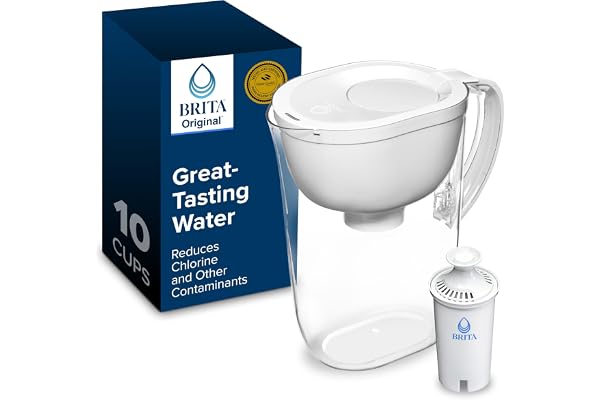 Brita 10 Cup Filter Pitcher with Smart Light Indicator, Reduces Chlorine taste and odour from Tap Water, Filters 151 Litres,