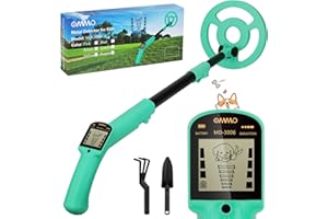 OMMO Metal Detector, Adjustable 27.5”-37.8” Metal Detector for Kids with Intuitive LCD Display, Lightweight Kids Metal Detectors with 6” Search Coil for Exploration Hiking