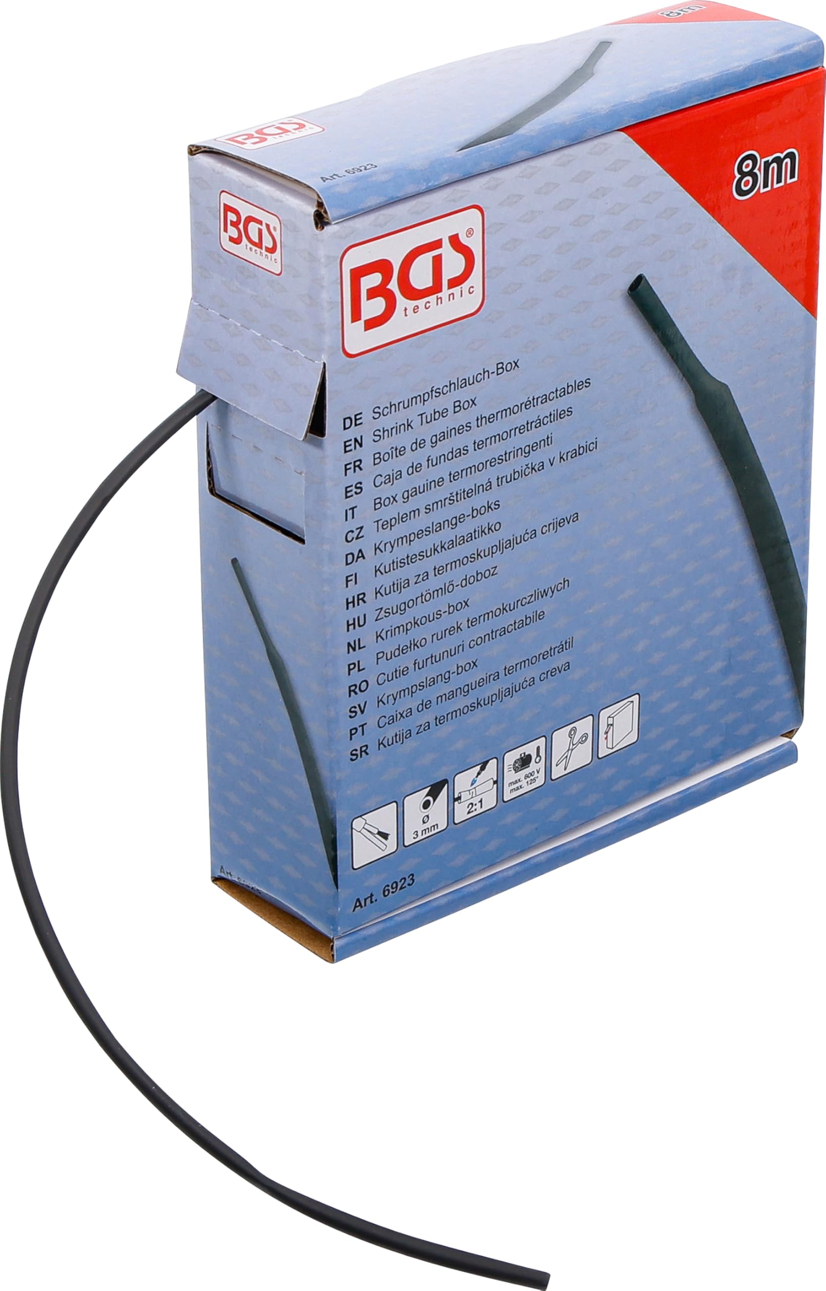 BGS 6923 | Shrink Tube Box | black | Ø 3 mm | 8 m
