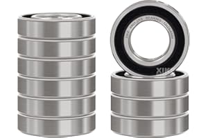 XIKE 10 Pcs 6901-2RS Bearings 12x24x6mm, Double Rubber Seals and Pre-Lubricated, Deep Groove Ball Bearing.