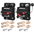 DaierTek 60 Amp Circuit Breaker 12V 24V 48V, DC 12 Volt Marine Circuit Breaker 60A Manual Reset Inline Fuse Waterproof Circuit Breaker for Auto Car Truck -2Pack