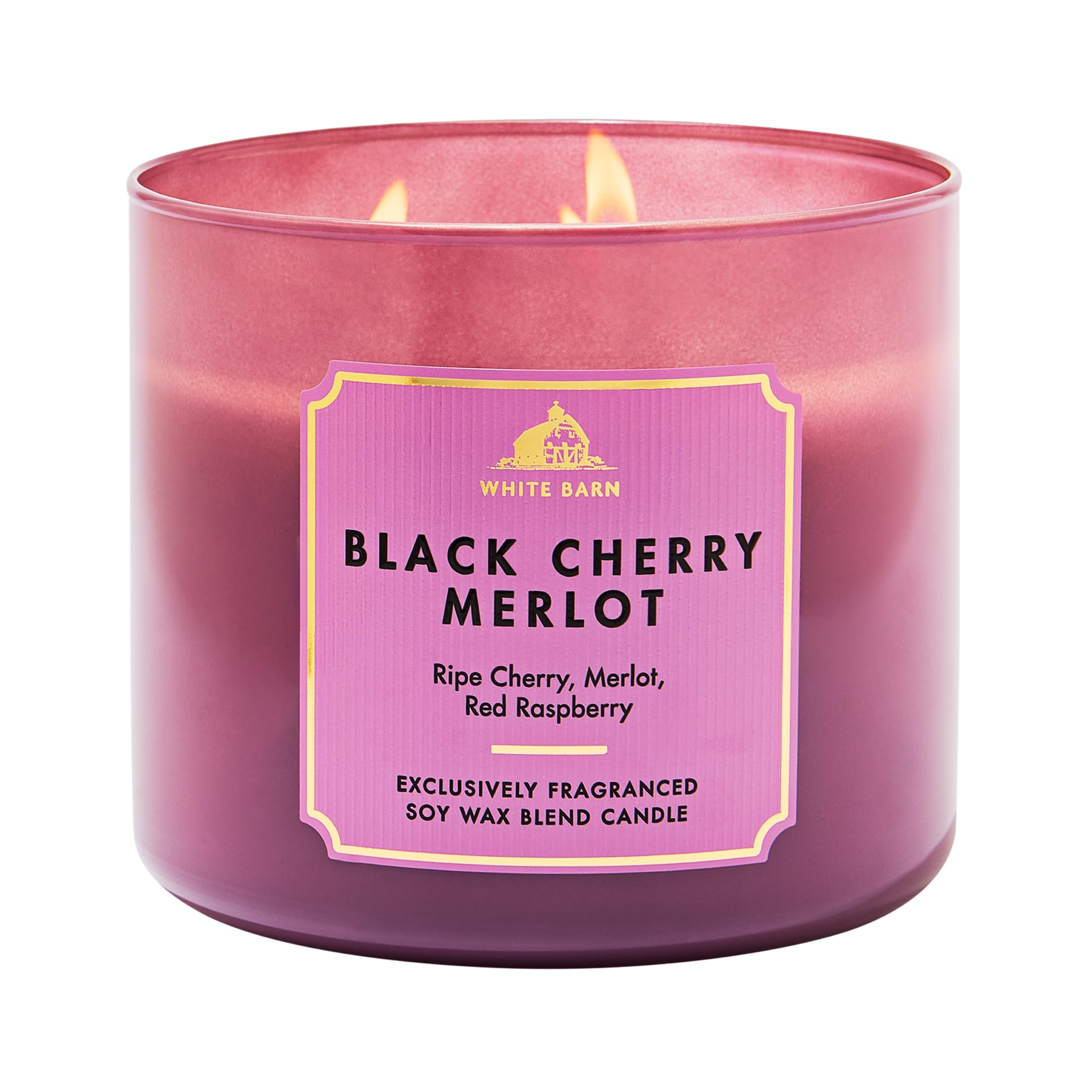 Bath & Body Works White Barn Black Cherry Merlot 3-piece 14.5 oz Candle