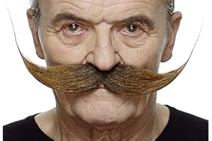 Mustaches Self Adhesive Large Dali Fake Mustache, Novelty, False Facial Hair, Costume Accessory for Adults, Brown Color