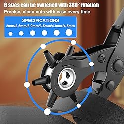 Diyife Professional Leather Hole Puncher, Full Set