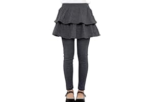 KEREDA Girls Leggings Ruffle Skirt School Uniform Pants Kids Clothes 4-14 Years